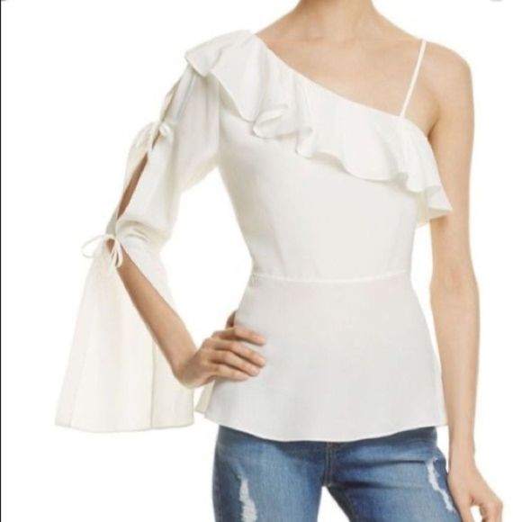 Chelsea and Walker Tops - Chelsea And Walker Alina One-Shoulder Silk Top